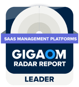 Badge for being GIGAOM Radar report SaaS Management platforms Leader