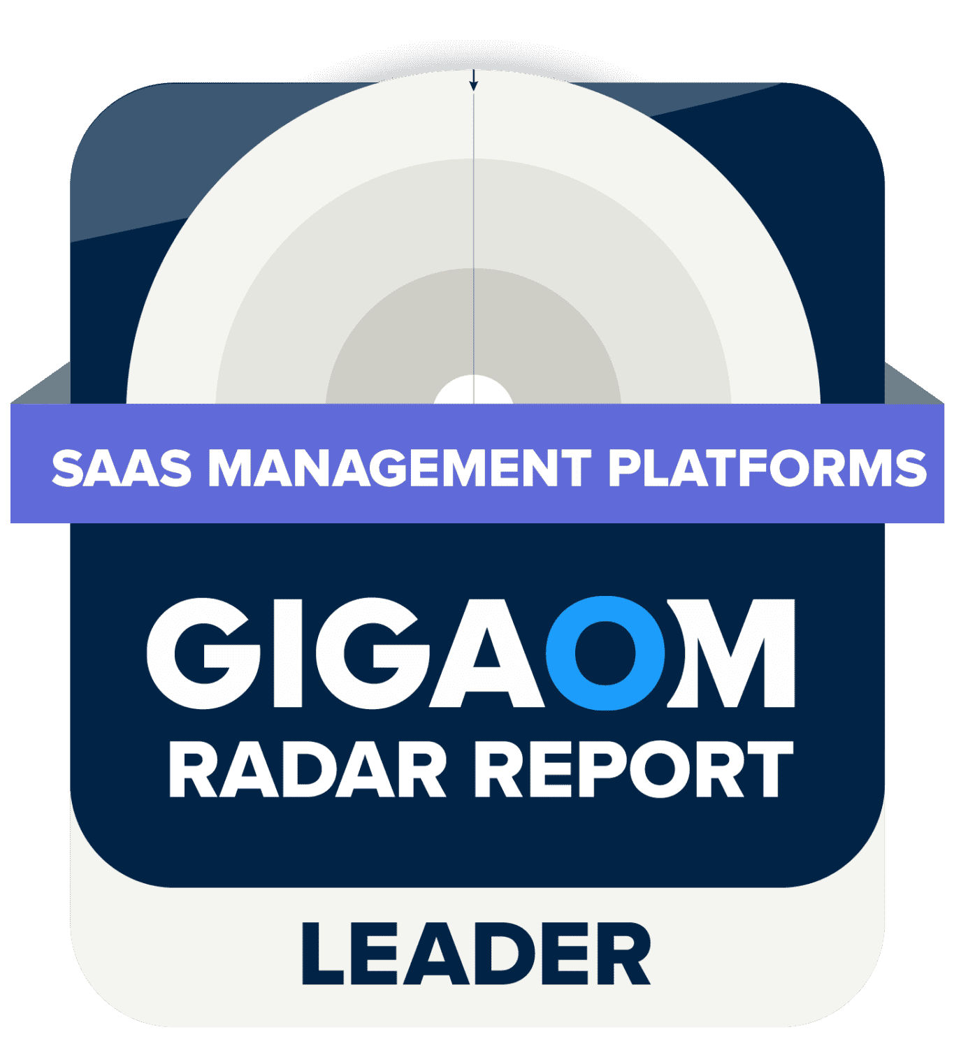 Badge for being GIGAOM Radar report SaaS Management platforms Leader