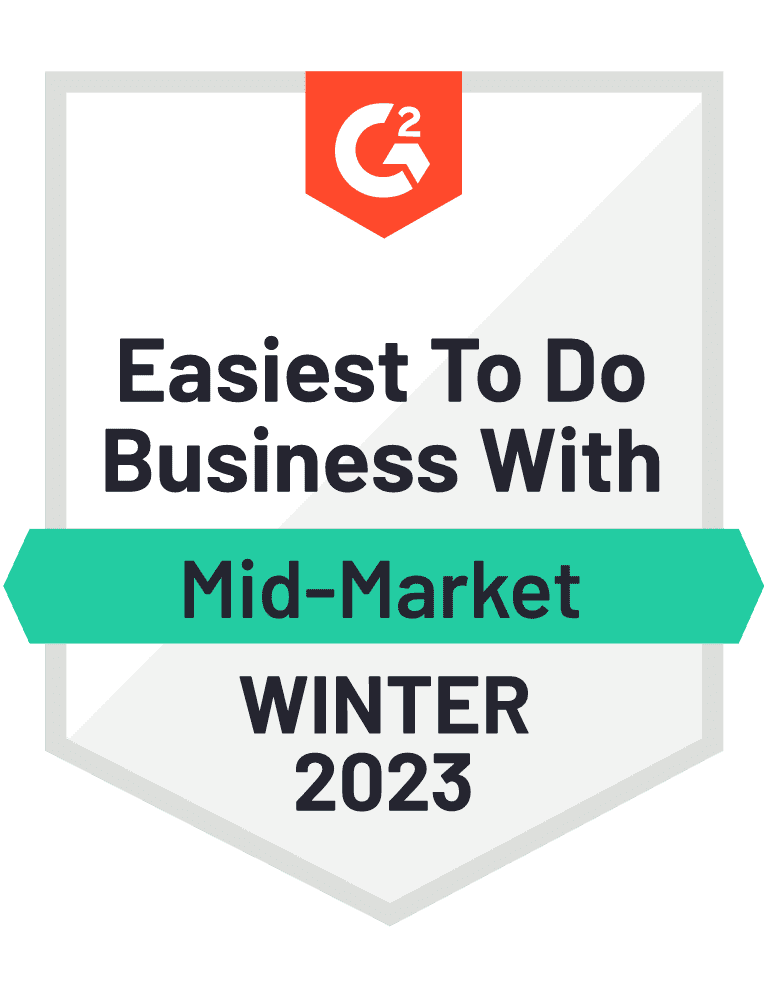 Winter 2023 G2 Easiest to do Business With Mid Market