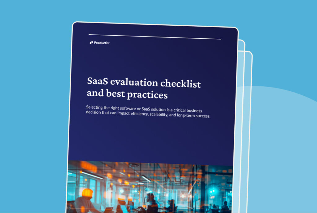 Image reads SaaS evaluation checklist and best practices