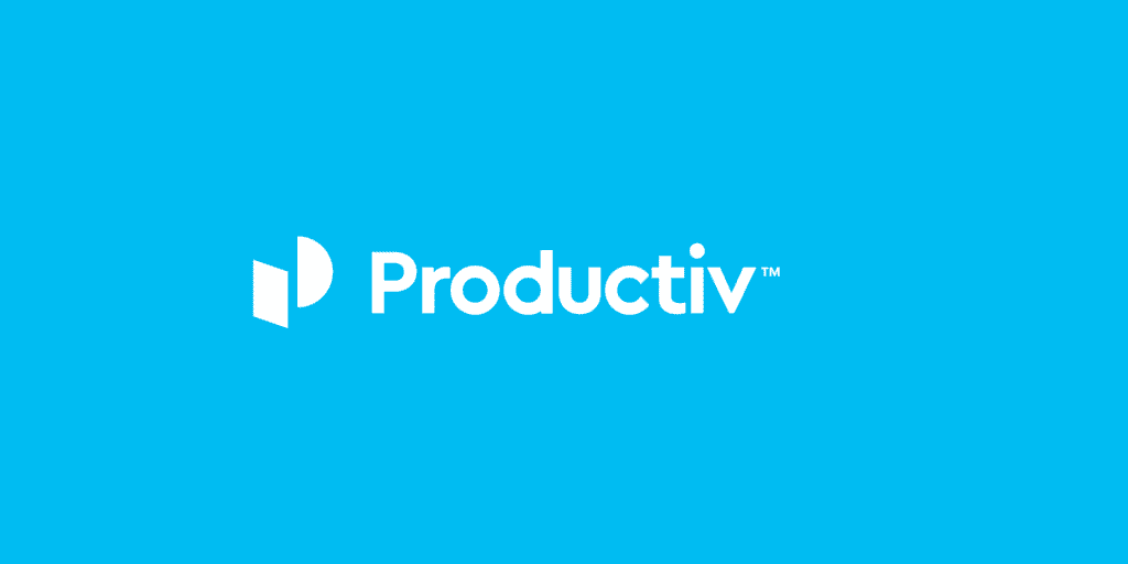 Image reads "Productiv" on a blue background